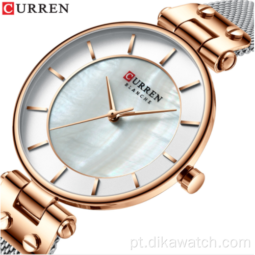 CURREN 9056 relógios de quartzo feminino charmoso relógio feminino de aço completo relógio de pulso feminino relogio feminino strass da moda